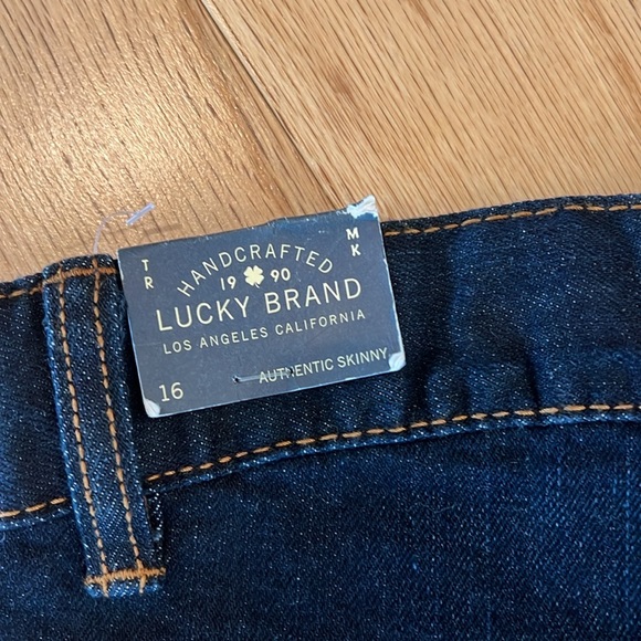 Lucky Brand Dark Wash Richmond Authentic Skinny Jeans Size 16 NWT inseam 29 - Picture 5 of 16